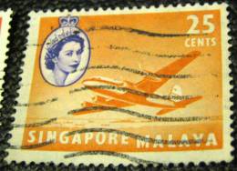 Singapore 1955 Argonaut Aircraft 25c - Used - Singapour (...-1959)