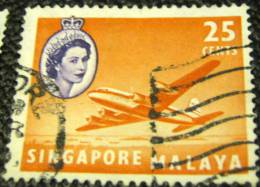 Singapore 1955 Argonaut Aircraft 25c - Used - Singapour (...-1959)