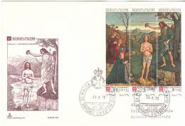 SMOM 1978 BELLINI BATTESIMO DI GESU' - S. GIOVANNI BATTISTA - FDC TRITTICO - Malta (la Orden De)