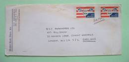 USA 1978 Cover New York To England UK - Plane Flag - Book Store Logo - Lettres & Documents