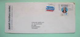 USA 1981 Cover From Fort Lauderdale To Denmark - Airmail Label - Furniture Logo - Plane Philip Mazzei - Handicapped - Storia Postale