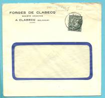 768 Op Brief Met Stempel TUBIZE, Firmaperforatie (perfin) " F C  " Van Forges De Clabecq - 1934-51