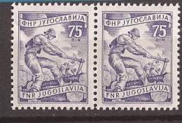 1951-52 X  687 C  L-11 1-2  JUGOSLAVIJA WIRTSCHAFT RARO PERFORAZIONE  LINIEN 11 1-2  MNH LUX - Unused Stamps