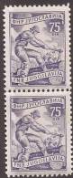 1951-52 X  687 C  L-11 1-2  JUGOSLAVIJA WIRTSCHAFT RARO PERFORAZIONE  LINIEN 11 1-2  MNH LUX - Ungebraucht