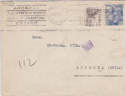 9166# MADRID CENTRAL 1945 CENSURA => SUIZA GINEBRA GENEVE SUISSE SWITZERLAND - Nationalists Censor Marks