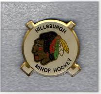 Pin´s  Sport  HILLSBURGH, MINOR  HOCKEY  Avec  Emblème  Homme  Indien - Sport Invernali