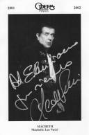 LEO NUCCI , Macbeth , Fotografia , Autografo , Opera De Paris ,  Lirica * - Dédicacées