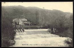 CPA  ANCIENNE- FRANCE- MONTLUEL (01)- LE "GLACIS" UN JOUR DE GROSSES EAUX- FERME EN GROS PLAN- ANIMATION - Montluel