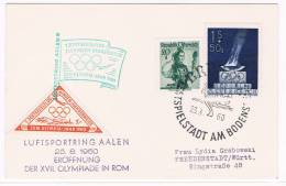 1960. Austrai A Alemania. Postal Con Sellos De Austria Y Viñetas De La Olimpiada De Roma - Summer 1960: Rome
