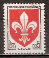 Timbre France Y&T N°1230 (03) Obl. Armoirie De Lille.  5 C. Brun-noir Et Rouge. Cote 0,20 € - 1941-66 Armoiries Et Blasons