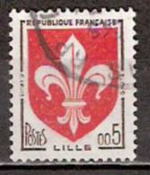 Timbre France Y&T N°1230 (5) Obl. Armoirie De Lille.  5 C. Brun-noir Et Rouge. Cote 0,20 € - 1941-66 Coat Of Arms And Heraldry