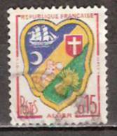 Timbre France Y&T N°1232 (03) Obl.  Armoirie D´Alger.  15 C. Polychrome. Cote 0,20 € - 1941-66 Stemmi E Stendardi