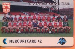 Mercury - GPT Test Card, Paytelco PYF001, Arsenal Team Photo, CN: GPT00037356 - Mercury Communications & Paytelco