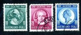 569  Rheinland-Pfalz  1950  Mi.# 46-48  (o) - Rhine-Palatinate