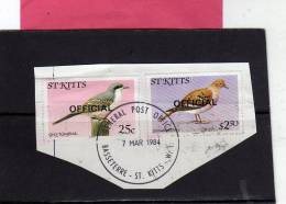 ST. KITTS SAINT 1981 BIRDS OVERPRINTED OFFICIAL - UCCELLI USED ON CHIP - St.Kitts En Nevis ( 1983-...)