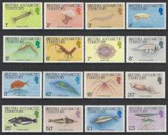 BAT British Antarctic Territory 1984 Marine Life - Mi.108-123 -  MNH - Unused Stamps