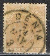 Sello 15 Cts Alfonso XII, Fechador Trebol DENIA (Alicante), Num 210 º - Used Stamps