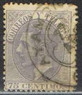 Sello 75 Cts Alfonso XII, Fechador Trebol AYAMONTE (Huelva). Num 212 º - Used Stamps