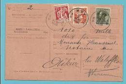 336+339+401 Op Ontvangkaart (carte-recepisse) Met Stempel HUY 1D - 1932 Ceres And Mercurius