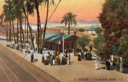 Assuan Railroad Station 1910 Postcard - Asuán