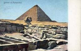 Sphinx Et Pyramides 1900 Postcard - Sphinx