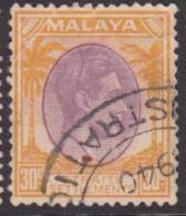 STRAITS SETTLEMENT 1937 30c KGVI SG 2878 U XY273 - Straits Settlements