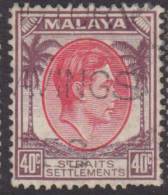 STRAITS SETTLEMENT 1937 40c KGVI SG 288 U XY274 - Straits Settlements