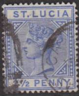 ST LUCIA 1883 QV 2 1/2d Die I SG 33 U XW32 - St.Lucia (...-1978)