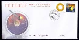 PFTN.ZGTY-06 CHANG´E 2-ENTERING THE 100KM ORBIT COMM.COVER - Asien