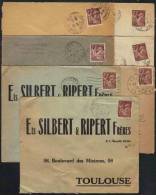 TYPE IRIS  / 1945 - 7 TIMBRES 3 F.  BRUN SEULS SUR LETTRE / COTE 32.00 EUROS (ref 4212) - 1939-44 Iris