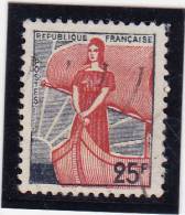 FRANCE     1959  Y.T. N° 1216  Oblitéré - 1959-1960 Marianne (am Bug)