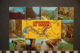 CP, 04, Carte Geographique, Les Gorges Du Verdon La Palud Moustiers Aiguines Moustiers Ste Marie - Other & Unclassified