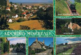 AROUND MINEHEAD : Dunster / Bossington / Porlock Hill / Selworthy / West Somerset Railway - 2 Scans - Minehead