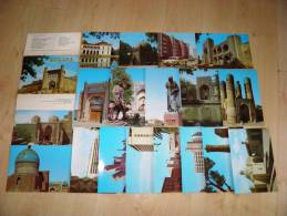 Lot Of 18 Post Cards In Folder From USSR Uzbekistan, Bukhara City Views, 1983 Year, Mosques Monumenrs - Uzbekistán