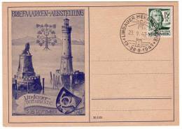 Lindauer Briefmarken-Ausstellung 1947 , SST , Sonderkarte - Sonstige & Ohne Zuordnung