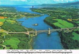 Llanfairpwllgwyngyllgogerychwyrnbdrobwll-llantysiliogogogoch - Menai Straits And Bridges Showing Swillies - 2 Scans - Anglesey