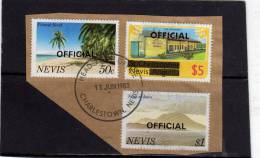 NEVIS 1980 1981 LANDSCAPES  OVERPRINTED OFFICIAL - PAESAGGI  SOPRASTAMPATI USED - St.Kitts En Nevis ( 1983-...)