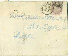 Ireland 24 November 1884 Cover Kildare QV 1d Duplex Dublin General Service Single Ring 11 - Briefe U. Dokumente