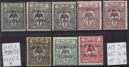 WALLIS Et FUTUNA    Lot  Poste Yvert N° 1 - 2 - 3 - 4 - 5 + Variétés 1 - 1 - 2    - Neufs - Unused Stamps