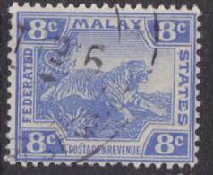FMS 1904 8c Tiger SG 42 U XY021 - Federated Malay States