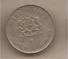 Marocco - Moneta Circolata Da 1 Dirham Y88 - 1987 - Marokko