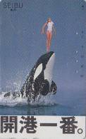 RARE Télécarte Japon - BALEINE ORQUE - ORCA WHALE Japan Phonecard  - WAL Telefonkarte - 247 - Delfines