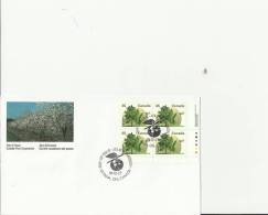 CANADA 1991 – FDC FRUIT TREES GROWING – BLACK WALNUT   W 1 LOWER RIGHT BLOCK OF 4 STS   OF 65 C POSTM. OTTAWA, ON DEC 27 - 1991-2000