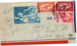 Portugal 1939 Air Mail Cover To USA - Brieven En Documenten