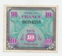 France 10 Francs 1944 VF++ CRISP Banknote P 116 - 1944 Flag/France