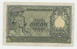 ITALY 50 Lire 1951 VF+ P 91a 91 A - 50 Lire