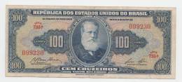 Brazil 100 Cruzeiros 1955 - 1959 VF+ P 153d - Brésil