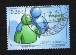 ESPAGNE Oblitéré Used Stamp Por El Respeto En La RED Valores Civicos 2011 Wns ES029.11 - Gebraucht
