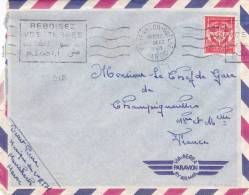 9188# FRANCHISE MILITAIRE N°12 / LETTRE PAR AVION MARRAKECH GUELIZ MAROC 1953 REBOISEZ VOS TERRES CHAMPIGNEULLES MEURTHE - Military Postage Stamps