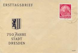 Germany DDR 1956 FDC Unused 750th Anniversary Of Dresden 10 Pf. - Lettres & Documents